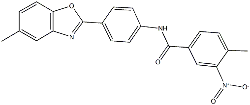 3-nitro-4-methyl-N-[4-(5-methyl-1,3-benzoxazol-2-yl)phenyl]benzamide Struktur