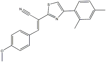 2-[4-(2,4-dimethylphenyl)-1,3-thiazol-2-yl]-3-(4-methoxyphenyl)acrylonitrile Struktur