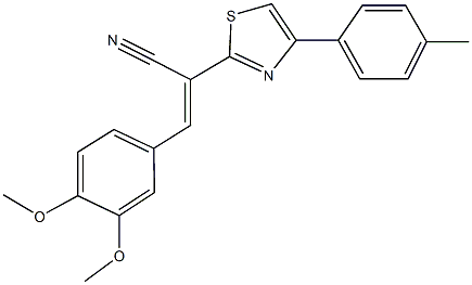 3-(3,4-dimethoxyphenyl)-2-[4-(4-methylphenyl)-1,3-thiazol-2-yl]acrylonitrile Struktur