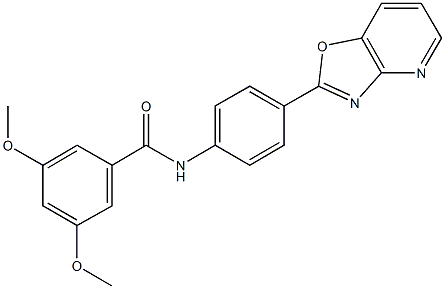 3,5-dimethoxy-N-(4-[1,3]oxazolo[4,5-b]pyridin-2-ylphenyl)benzamide Struktur