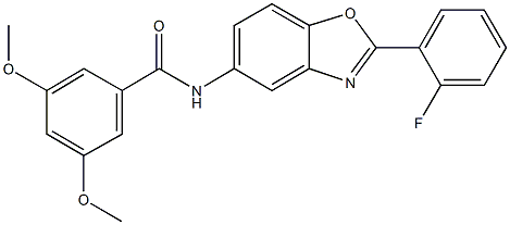 N-[2-(2-fluorophenyl)-1,3-benzoxazol-5-yl]-3,5-dimethoxybenzamide Struktur