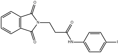 3-(1,3-dioxo-1,3-dihydro-2H-isoindol-2-yl)-N-(4-iodophenyl)propanamide Struktur