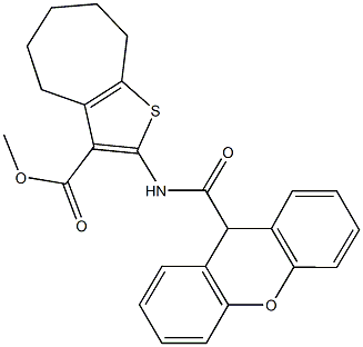 methyl 2-[(9H-xanthen-9-ylcarbonyl)amino]-5,6,7,8-tetrahydro-4H-cyclohepta[b]thiophene-3-carboxylate Struktur