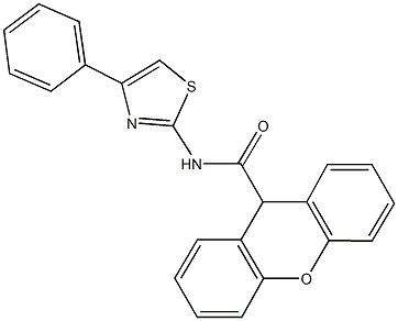 N-(4-phenyl-1,3-thiazol-2-yl)-9H-xanthene-9-carboxamide Struktur