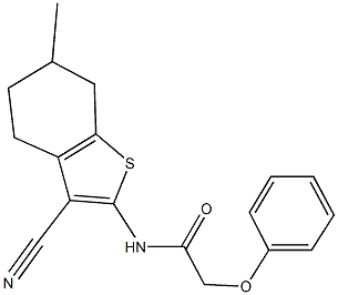 N-(3-cyano-6-methyl-4,5,6,7-tetrahydro-1-benzothien-2-yl)-2-phenoxyacetamide Struktur