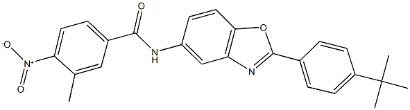 N-{2-[4-(1,1-dimethylethyl)phenyl]-1,3-benzoxazol-5-yl}-4-nitro-3-methylbenzamide Struktur