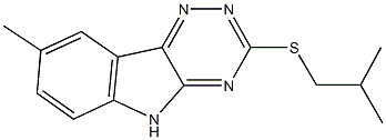 3-(isobutylsulfanyl)-8-methyl-5H-[1,2,4]triazino[5,6-b]indole Struktur