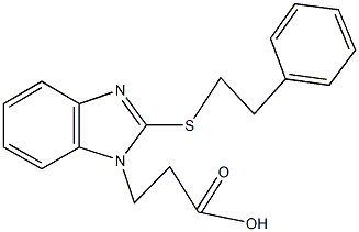 3-{2-[(2-phenylethyl)sulfanyl]-1H-benzimidazol-1-yl}propanoic acid Struktur