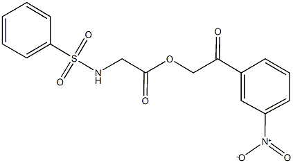 2-{3-nitrophenyl}-2-oxoethyl [(phenylsulfonyl)amino]acetate Struktur