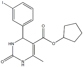 cyclopentyl 4-(3-iodophenyl)-6-methyl-2-oxo-1,2,3,4-tetrahydro-5-pyrimidinecarboxylate Struktur