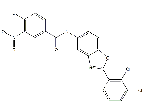 N-[2-(2,3-dichlorophenyl)-1,3-benzoxazol-5-yl]-3-nitro-4-methoxybenzamide Struktur