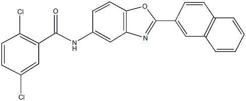 2,5-dichloro-N-[2-(2-naphthyl)-1,3-benzoxazol-5-yl]benzamide Struktur