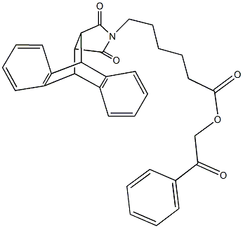 2-oxo-2-phenylethyl 6-(16,18-dioxo-17-azapentacyclo[6.6.5.0~2,7~.0~9,14~.0~15,19~]nonadeca-2,4,6,9,11,13-hexaen-17-yl)hexanoate Struktur