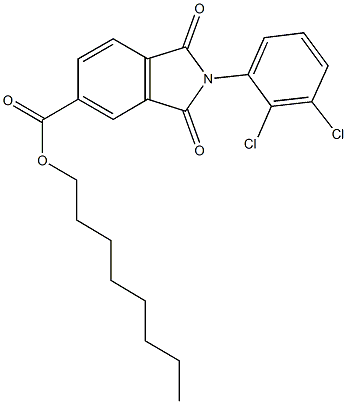 octyl 2-(2,3-dichlorophenyl)-1,3-dioxo-5-isoindolinecarboxylate Struktur