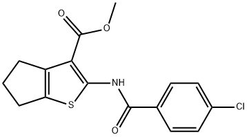 methyl 2-[(4-chlorobenzoyl)amino]-5,6-dihydro-4H-cyclopenta[b]thiophene-3-carboxylate Struktur