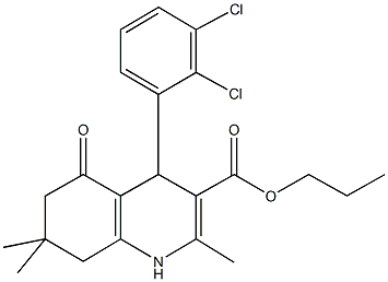 propyl 4-(2,3-dichlorophenyl)-2,7,7-trimethyl-5-oxo-1,4,5,6,7,8-hexahydroquinoline-3-carboxylate Struktur