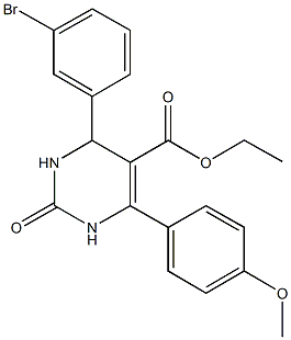 ethyl 4-(3-bromophenyl)-6-(4-methoxyphenyl)-2-oxo-1,2,3,4-tetrahydro-5-pyrimidinecarboxylate Struktur