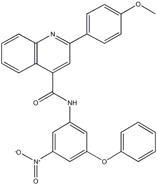 N-{3-nitro-5-phenoxyphenyl}-2-(4-methoxyphenyl)-4-quinolinecarboxamide Struktur