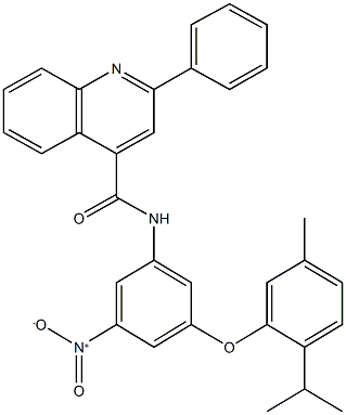 N-[3-nitro-5-(2-isopropyl-5-methylphenoxy)phenyl]-2-phenyl-4-quinolinecarboxamide Struktur