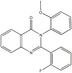 2-(2-fluorophenyl)-3-(2-methoxyphenyl)-4(3H)-quinazolinone Struktur