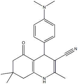 4-[4-(dimethylamino)phenyl]-2,7,7-trimethyl-5-oxo-1,4,5,6,7,8-hexahydroquinoline-3-carbonitrile Struktur