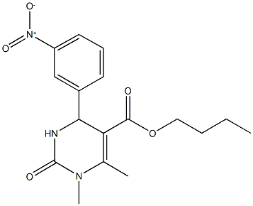 butyl 4-{3-nitrophenyl}-1,6-dimethyl-2-oxo-1,2,3,4-tetrahydro-5-pyrimidinecarboxylate Struktur