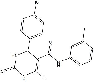 4-(4-bromophenyl)-6-methyl-N-(3-methylphenyl)-2-thioxo-1,2,3,4-tetrahydropyrimidine-5-carboxamide Struktur