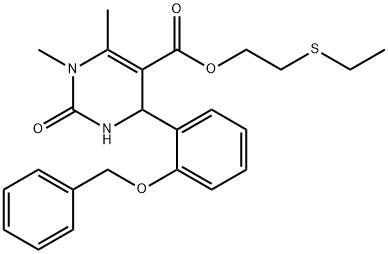 2-(ethylsulfanyl)ethyl 4-[2-(benzyloxy)phenyl]-1,6-dimethyl-2-oxo-1,2,3,4-tetrahydro-5-pyrimidinecarboxylate Struktur