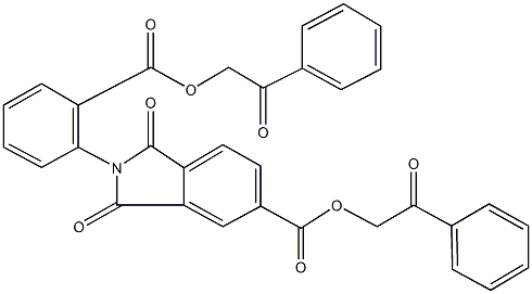 2-oxo-2-phenylethyl 1,3-dioxo-2-{2-[(2-oxo-2-phenylethoxy)carbonyl]phenyl}isoindoline-5-carboxylate Struktur