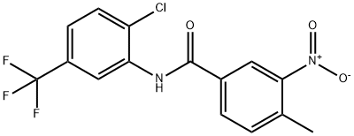 N-[2-chloro-5-(trifluoromethyl)phenyl]-3-nitro-4-methylbenzamide Struktur