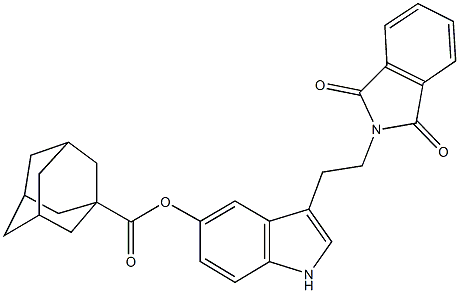 3-[2-(1,3-dioxo-1,3-dihydro-2H-isoindol-2-yl)ethyl]-1H-indol-5-yl 1-adamantanecarboxylate Struktur