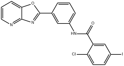 2-chloro-5-iodo-N-(3-[1,3]oxazolo[4,5-b]pyridin-2-ylphenyl)benzamide Struktur