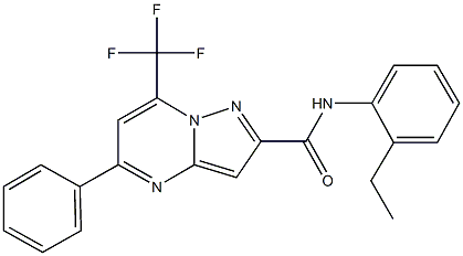 N-(2-ethylphenyl)-5-phenyl-7-(trifluoromethyl)pyrazolo[1,5-a]pyrimidine-2-carboxamide Struktur