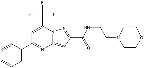 N-(2-morpholin-4-ylethyl)-5-phenyl-7-(trifluoromethyl)pyrazolo[1,5-a]pyrimidine-2-carboxamide Struktur