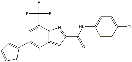 N-(4-chlorophenyl)-5-thien-2-yl-7-(trifluoromethyl)pyrazolo[1,5-a]pyrimidine-2-carboxamide Struktur