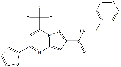 N-(3-pyridinylmethyl)-5-(2-thienyl)-7-(trifluoromethyl)pyrazolo[1,5-a]pyrimidine-2-carboxamide Struktur