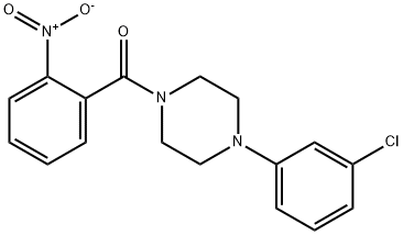 1-(3-chlorophenyl)-4-{2-nitrobenzoyl}piperazine Struktur