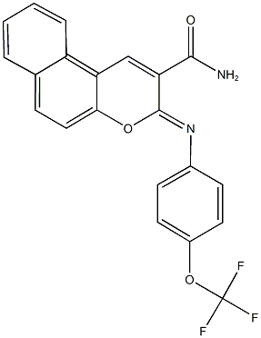 3-{[4-(trifluoromethoxy)phenyl]imino}-3H-benzo[f]chromene-2-carboxamide Struktur