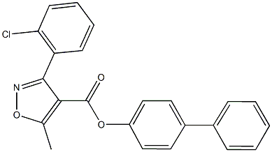 [1,1'-biphenyl]-4-yl 3-(2-chlorophenyl)-5-methyl-4-isoxazolecarboxylate Struktur