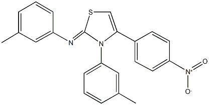 4-{4-nitrophenyl}-3-(3-methylphenyl)-2-[(3-methylphenyl)imino]-2,3-dihydro-1,3-thiazole Struktur