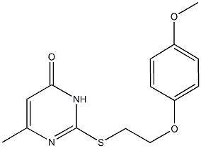 2-{[2-(4-methoxyphenoxy)ethyl]sulfanyl}-6-methyl-4(1H)-pyrimidinone Struktur