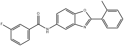 3-fluoro-N-[2-(2-methylphenyl)-1,3-benzoxazol-5-yl]benzamide Struktur