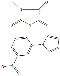 5-[(1-{3-nitrophenyl}-1H-pyrrol-2-yl)methylene]-3-methyl-2-thioxo-1,3-thiazolidin-4-one Struktur