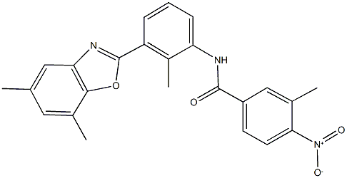 N-[3-(5,7-dimethyl-1,3-benzoxazol-2-yl)-2-methylphenyl]-4-nitro-3-methylbenzamide Struktur