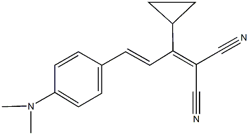 2-{1-cyclopropyl-3-[4-(dimethylamino)phenyl]-2-propenylidene}malononitrile Struktur