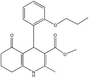 methyl 2-methyl-5-oxo-4-[2-(propyloxy)phenyl]-1,4,5,6,7,8-hexahydroquinoline-3-carboxylate Struktur