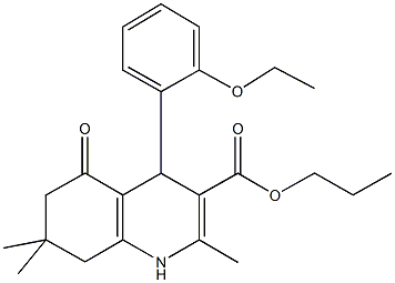 propyl 4-[2-(ethyloxy)phenyl]-2,7,7-trimethyl-5-oxo-1,4,5,6,7,8-hexahydroquinoline-3-carboxylate Struktur