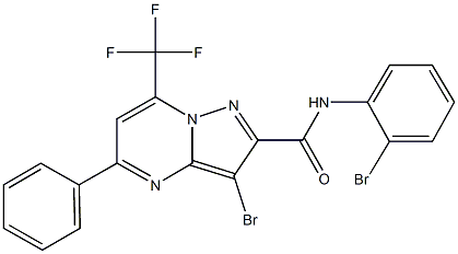 3-bromo-N-(2-bromophenyl)-5-phenyl-7-(trifluoromethyl)pyrazolo[1,5-a]pyrimidine-2-carboxamide Struktur