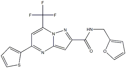 N-(2-furylmethyl)-5-(2-thienyl)-7-(trifluoromethyl)pyrazolo[1,5-a]pyrimidine-2-carboxamide Struktur