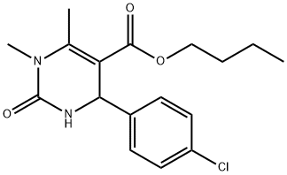 butyl 4-(4-chlorophenyl)-1,6-dimethyl-2-oxo-1,2,3,4-tetrahydro-5-pyrimidinecarboxylate Struktur